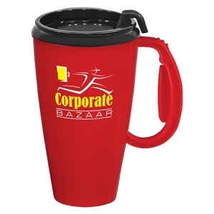 Journey - 16 Oz Mug With Snap-on Spill-resistant Thumb-slide Lid. Made In The U.s.a