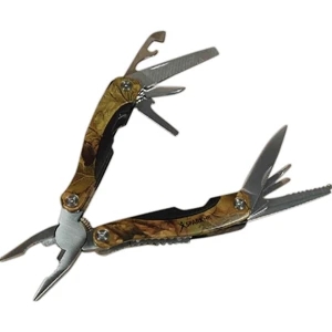 Multi-tool With Camo Pattern Aluminum Handle And Stainless Steel Tools