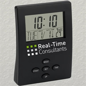 Executive Series - Transparent Lcd Display Digital Desk Clock. 7 Different Functions