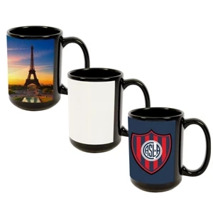 Enhance Your Full-color Image Or Logo Against This Contrasting Black Photo Mug