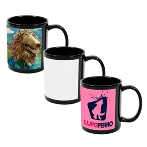 Enhance Your Full-color Image Or Logo Against This Contrasting Black Photo Mug
