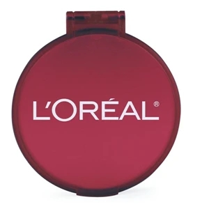 Four Color Process - Translucent Red - Ultra Thin Compact Mirror With Lid
