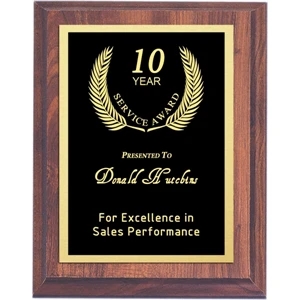 Digital Lasered Cherry Finish Award Plaque