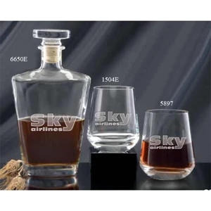 Eden Collection Vivaldi - Decanter With Two 13.5 Oz Double Old Fashioned Glasses