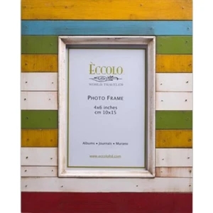 Positano Collection - Distressed Style Horizontal Stripe Frame, 4" X 6"