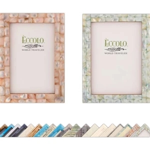 Naturals Collection Mother Of Pearl - Green Frame Made Of Natural Material, 4" X 6"