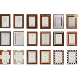 Marquetry - Antique Mahogany Wood Frame Created With Hand Inlay Technique, 4" X 6"