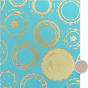 Antique Plates - Light Blue Recipe Keeper Covered In Stain Resistant Faux Leather