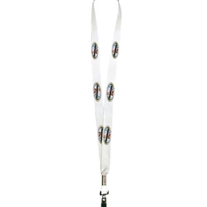Lanyard Leaders - White Polyester Lanyard 5/8" X 36". Polyester Lanyard Badge Holders