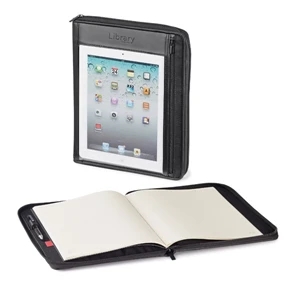 Lona - Vinyl Portfolio With Zippered Clear Pocket, A Refillable Journal