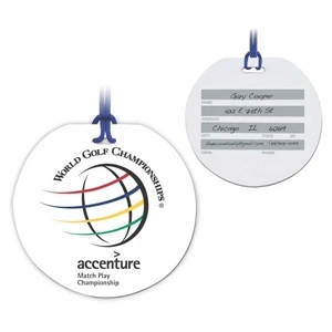 Ws40r - Round Luggage Tag Features Write On Id Surface On Back; 3 3/4" Diameter