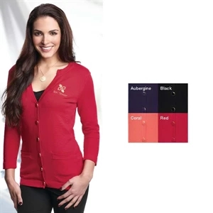Lilac Bloom (r) Isabella - 2 X L - Women's Classic Cardigan Sweater With Two Pockets