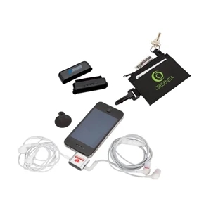 Set Includes A Stylus/screen Cleaner & A Headphone Splitter Inside A Clip-on Wallet