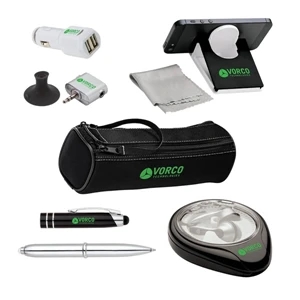 Includes Earbuds, Splitter, Car Charger, Device Stand & Stylus Pen In Neoprene Case
