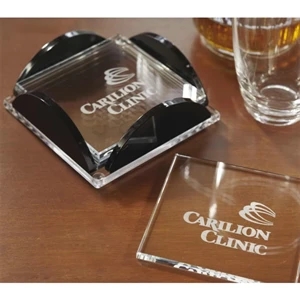 Square Glass Coaster Set