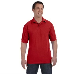 Hanes (r) - Heathers S- X L - Cotton Pique, 7 Oz. Polo Shirt With Welt Knit Collar And Cuffs