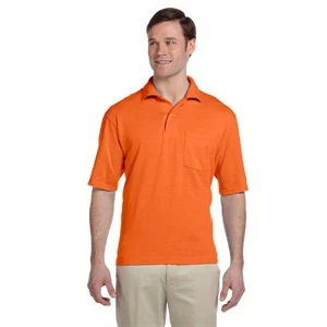 Jerzees (r) - Neutrals S- X L - Polyester/cotton Jersey Knit Pocket Polo Shirt With Left Chest Pocket