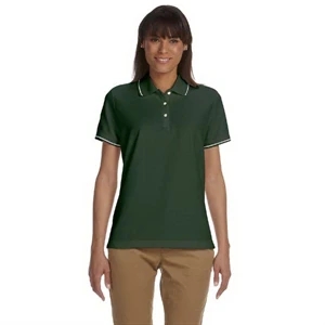 Devon & Jones (r) - S- X L - Ladies' Pima Pique Short-sleeve Tipped Polo Shirt