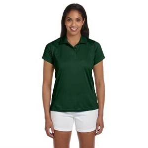 Harriton - 2 X L - Polyester Ladies' 4 Oz. Polo Shirt With Flat Knit Collar With Two Button Placket