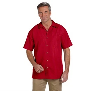 Harriton Barbados - S- X L - Men's Textured Camp Shirt Made Of 70% Rayon/30% Polyester