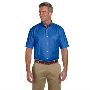 Harriton - X S- X L - Men's Short-sleeve Oxford With Stain Release Shirt