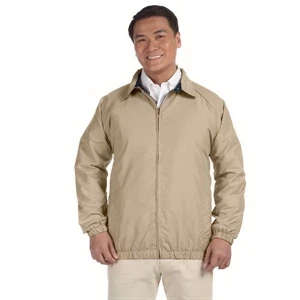 Harriton - S- X L - Men's Microfiber Club Jacket With Button Tab On Collar