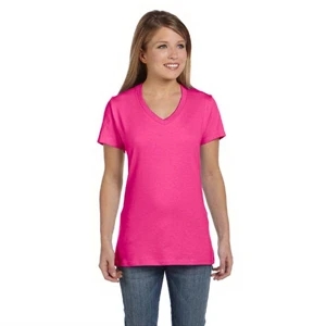 Hanes (r) Nano-t (r) - Heathers X S- X L - Ladies' 4.5 Oz. 100% Ringspun Cotton V-neck T-shirt