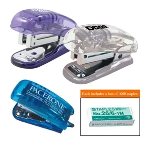 Miniature Translucent Stapler With Built In Staple Remover And Box Of 1000 Staples