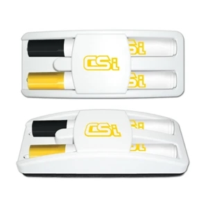 Dry Erase Gear (tm) - Set Of 2 Dry Erase Markers Housed In A Full Size Eraser