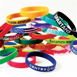 Awareness Bracelet - Screened Imprint, 100% Silicone, One Piece Construction