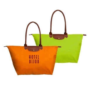 The Metro - Nylon Tote With Zipper Top Closure & Hanging Interior Pocket; 24" W X 14" H X 8.5" D