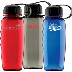 Bpa Free, 20 Oz. Polycarbonate Sport Water Bottle With Screw On, Leashed Lid