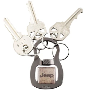 Keyklasp (r) - Metal Key Chain, Patented Squeeze Release, 4 Split Rings, Full Color Domed Logo