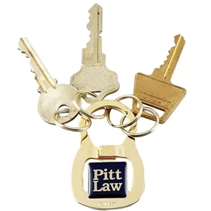 Keyklasp (r) - Metal Key Chain, Patented Squeeze Release, 4 Split Rings, Full Color Domed Logo