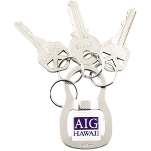 Keyklasp (r) - Metal Key Chain, Patented Squeeze Release, 4 Split Rings, Full Color Domed Logo