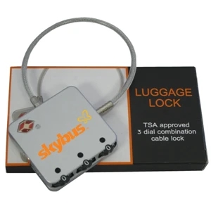 Executive Series - Luggage Lock - Tsa Approved, 3 Dial Combination, Cable Travel Lock