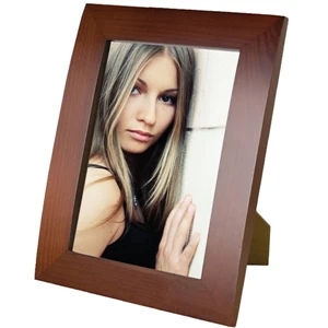 5"x7" Wood Finish Frame With Velveteen Backing. Stands Vertically Or Horizontally