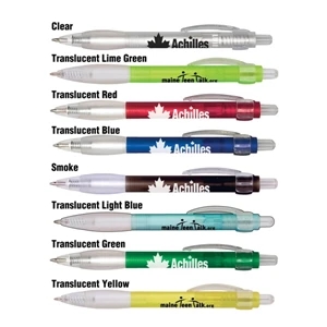 Achilles - Ballpoint Pen With Unique Silken-finish Translucent Barrel, Clear Clip And Accents