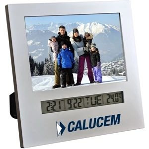 Photo Frame With Alarm Clock. Digitally Display Time, Month, Date, Day, Thermometer