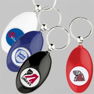 Smooth Plastic Classic Oval Shape Key Chain With Full Color Epoxy Domed Logo
