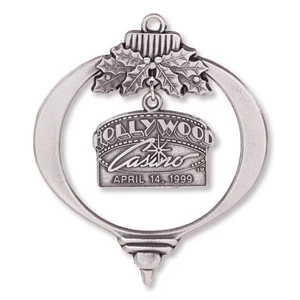 Charm Collection - Die Cast - Stock Drop Ornament With Brass Charm And Matching Cord