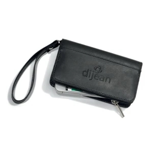 Lexi - Matte Black - Simulated Leather Wristlet Wallet With Front Pocket