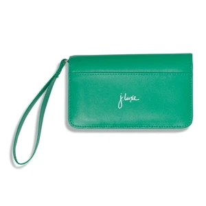 Lexi - Kelly Green - Simulated Leather Wristlet Wallet With Front Pocket