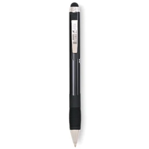Zebra - Black - Retractable Stylus Pen With Lacquered Metal Barrel, Chrome Trim And Rubber Grip