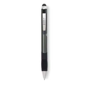 Zebra - Gunmetal - Retractable Stylus Pen With Lacquered Metal Barrel, Chrome Trim And Rubber Grip