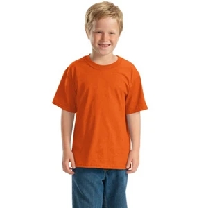 Jerzees (r) - White - Youth Sized Polyester/cotton T-shirt Seamless Body And Set In Sleeves