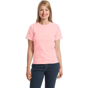 Hanes (r) - S - X L White - Ladies' Crewneck T-shirt With Coverseamed Neck