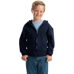 Jerzees (r) - Heathers - Youth Full Zip 8 Oz. Fleece Hooded Sweat Shirt With Set-in Sleeves