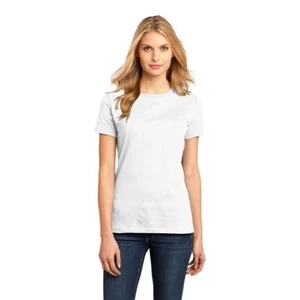 District Made (tm) - X S- X L White - Ladies Short Sleeve Rib Knit Crew Neck T-shirt