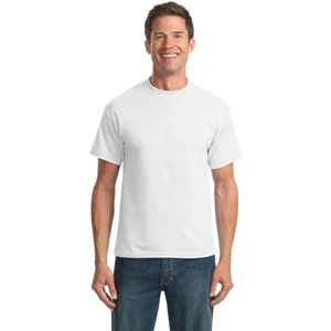 Port & Company (r) - S - X L White - Polyester/cotton T-shirt With Double Needle Hem